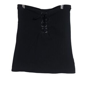 Tube‎ Top Torrid Black Lace-Up Top Size 00 M/L EUC